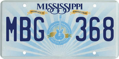 MS license plate MBG368