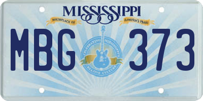 MS license plate MBG373