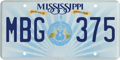 MS license plate MBG375