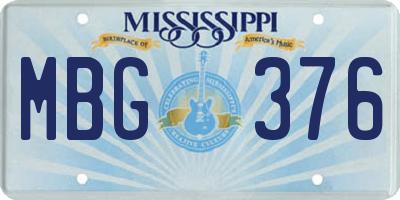 MS license plate MBG376