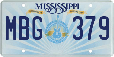 MS license plate MBG379