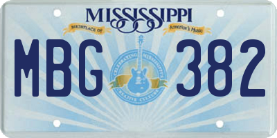 MS license plate MBG382