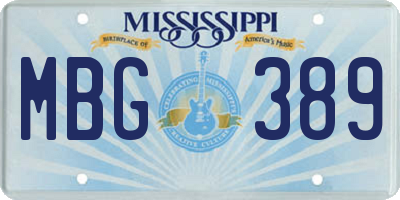 MS license plate MBG389
