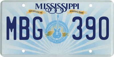MS license plate MBG390