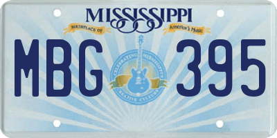 MS license plate MBG395