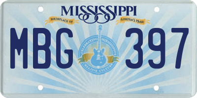 MS license plate MBG397