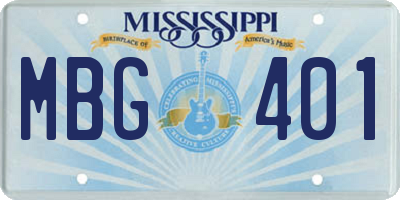 MS license plate MBG401