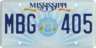 MS license plate MBG405