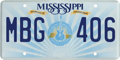 MS license plate MBG406
