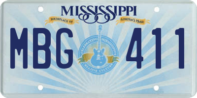 MS license plate MBG411