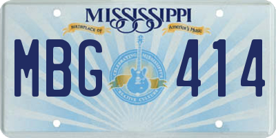 MS license plate MBG414