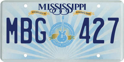 MS license plate MBG427