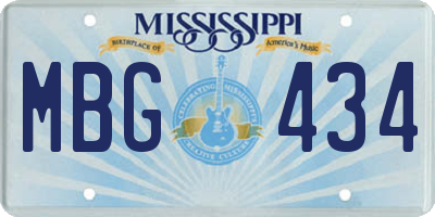 MS license plate MBG434