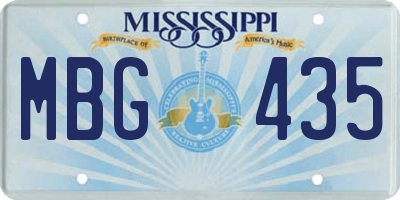 MS license plate MBG435