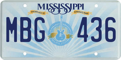 MS license plate MBG436