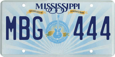 MS license plate MBG444