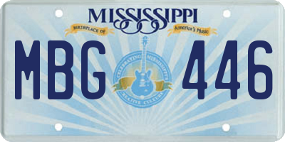 MS license plate MBG446