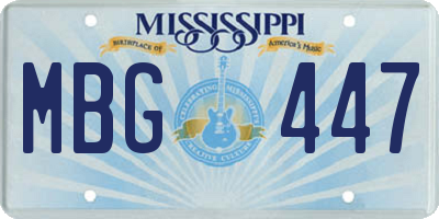 MS license plate MBG447