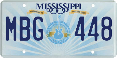 MS license plate MBG448