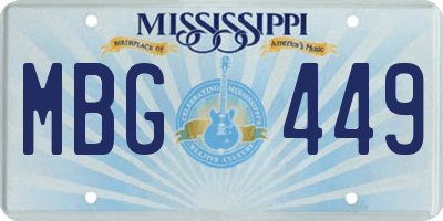 MS license plate MBG449