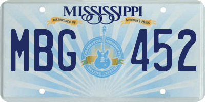 MS license plate MBG452