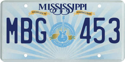MS license plate MBG453