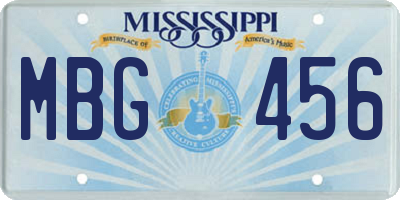MS license plate MBG456