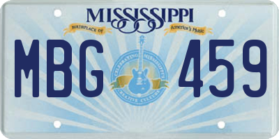 MS license plate MBG459