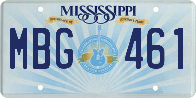 MS license plate MBG461