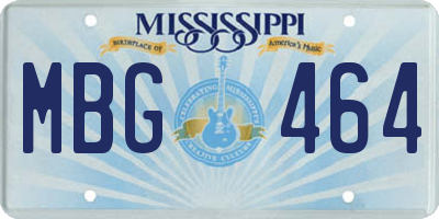 MS license plate MBG464