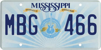 MS license plate MBG466