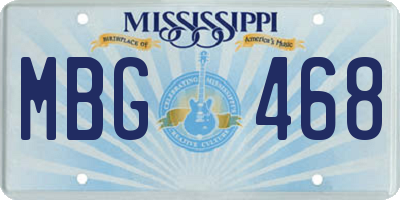 MS license plate MBG468