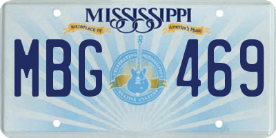 MS license plate MBG469
