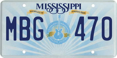MS license plate MBG470
