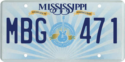 MS license plate MBG471