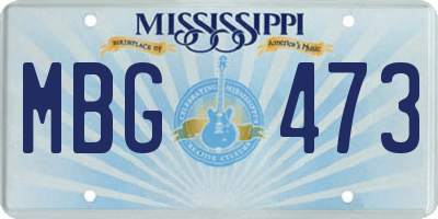 MS license plate MBG473