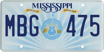 MS license plate MBG475