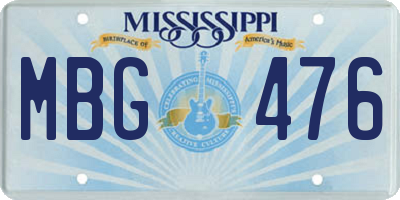 MS license plate MBG476