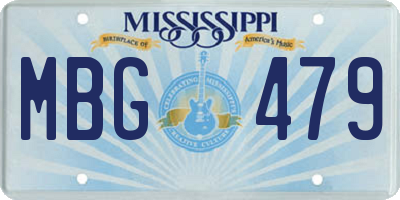 MS license plate MBG479