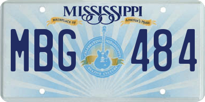 MS license plate MBG484