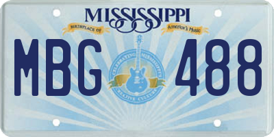 MS license plate MBG488