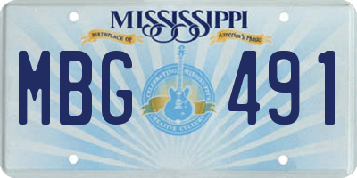 MS license plate MBG491