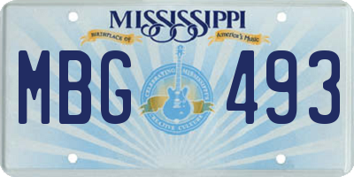 MS license plate MBG493
