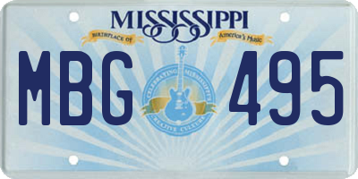 MS license plate MBG495