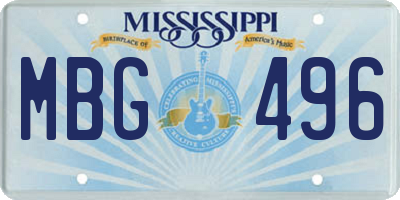MS license plate MBG496