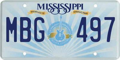 MS license plate MBG497