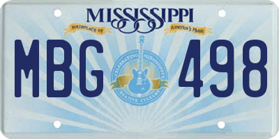 MS license plate MBG498
