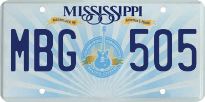 MS license plate MBG505