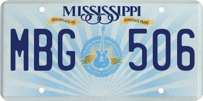 MS license plate MBG506