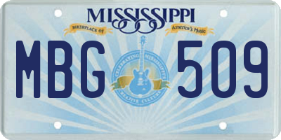 MS license plate MBG509